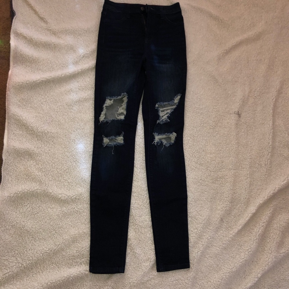Ripped dark jeans from fashion Nova